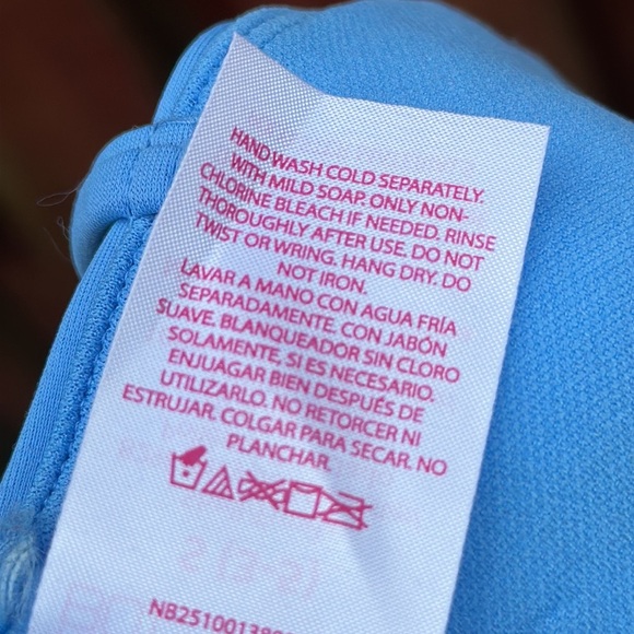 Blue Bikini Top with Rhinestone Accents Size S - Picture 5 of 6